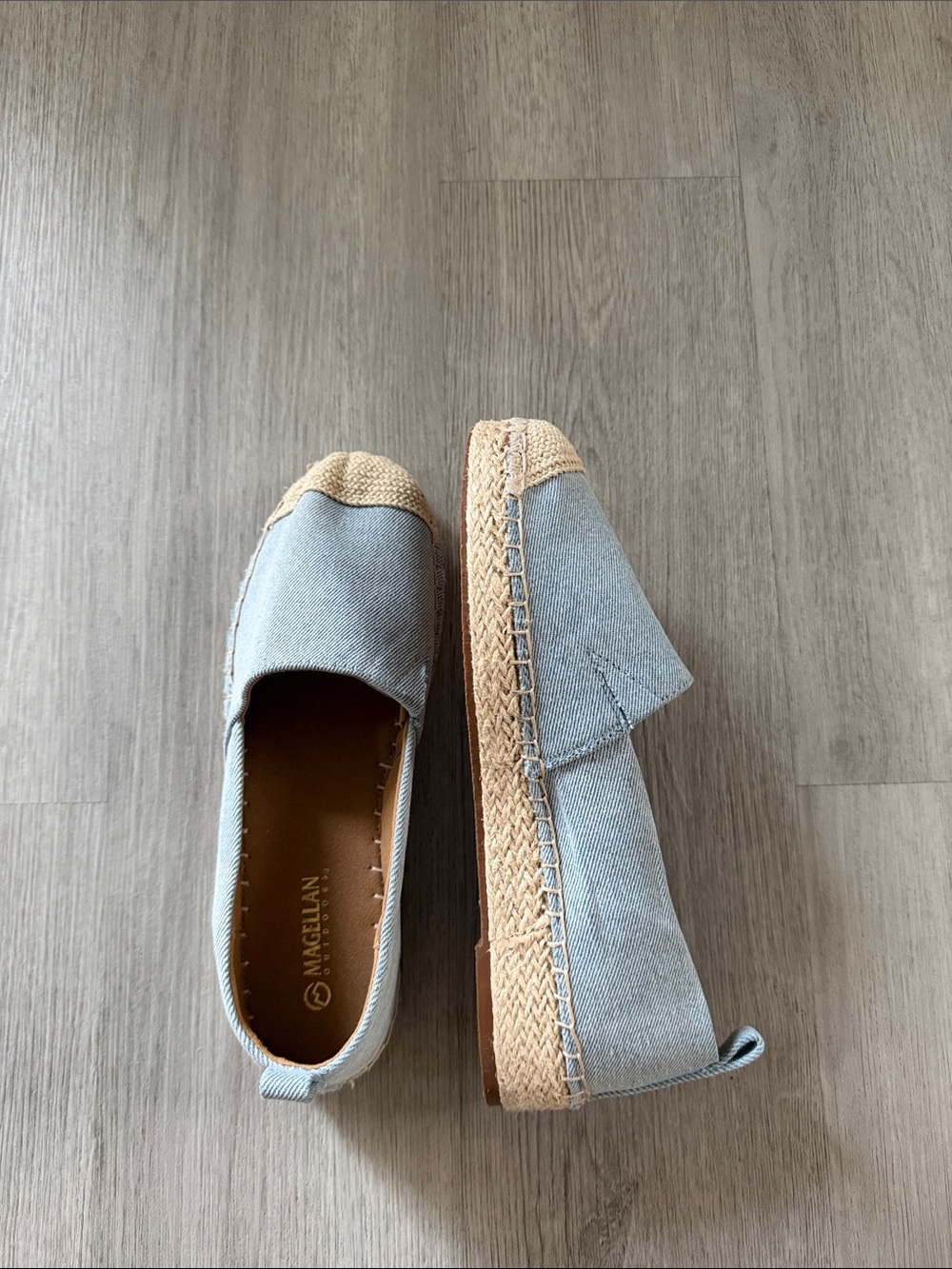 Magellan Outdoors Pale Blue Canvas Slip-On Espadrille